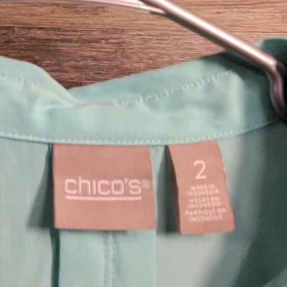 Chico's Aqua Button-Down Shirt - Picture 5 of 7